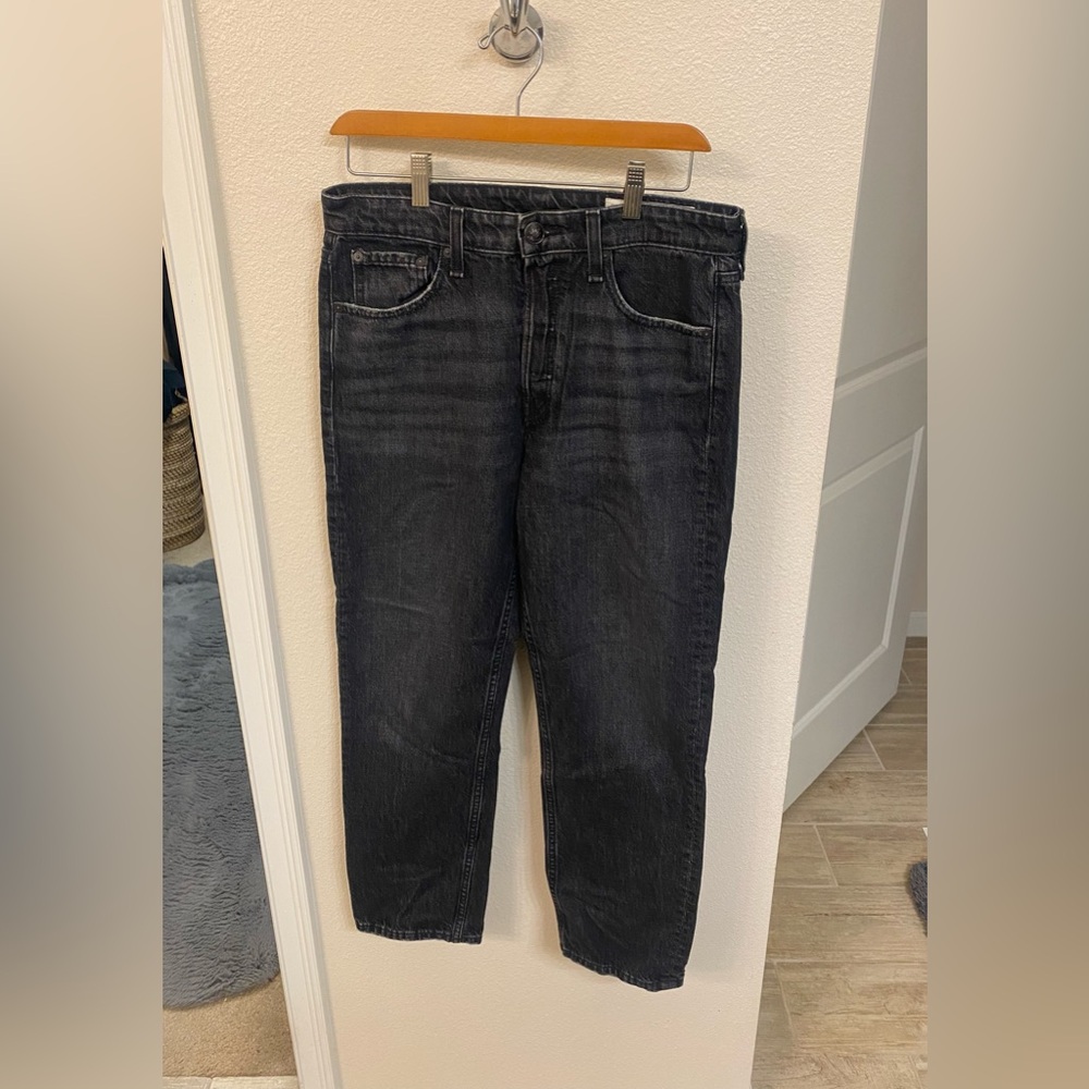 rag & bone Women’s Dark Gray Relaxed High Rise Ankle Slim Jeans
